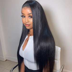 13*2 Lace Frontal Wigs! How Girls With Straight Hair Be Like? 16 Inch-20 Inch Virgin Human Hair (w039)