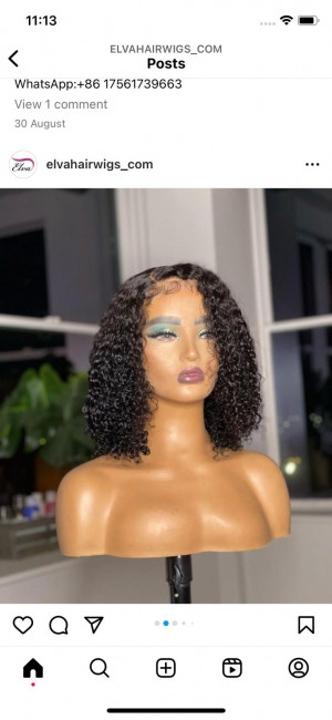 GAO 2 wigs ! Elva Hair 5x5 HD Lace Front Wigs curly bob12" $134 + straight bob 12" $134 cory 23-10.13 9:40